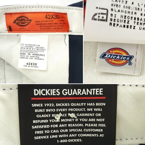 Dickies Premium Industrial Work Pants Multi-Use Navy Blue "42x30" Real 42x29 NWT - Picture 11 of 13